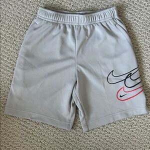 Nike Boys Grey Black and Red Nike Dri-FIT Shorts Size 7 Large 6-7 years